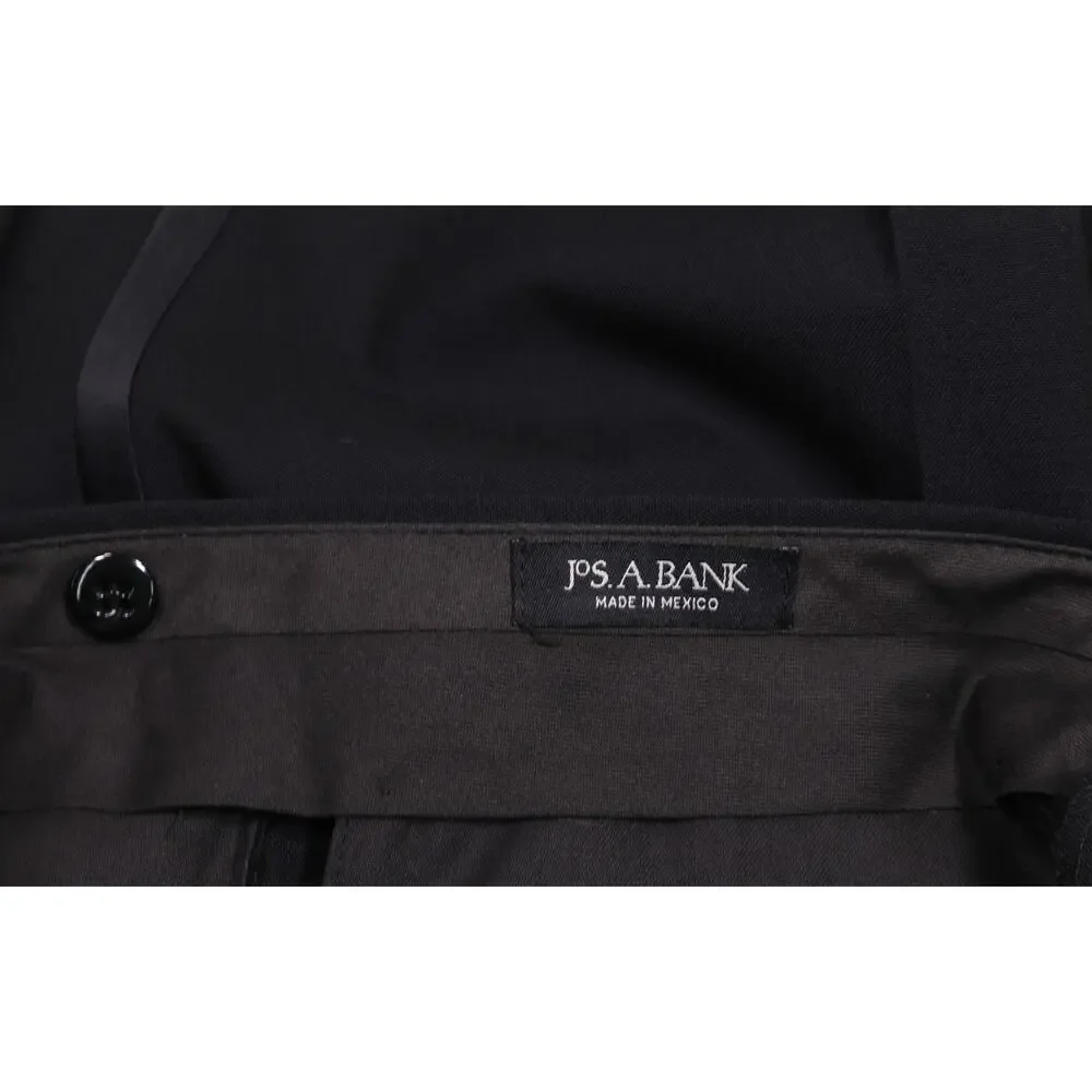 Jos A Bank Black Pleated Tuxedo Formal Wedding Dress Pants 30x28